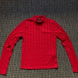 Red turtle neck top